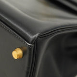 【5ib2255】エルメス ハンドバッグ ケリー32 ボックスカーフ ブラック ゴールド金具 □B刻印【中古】レディース