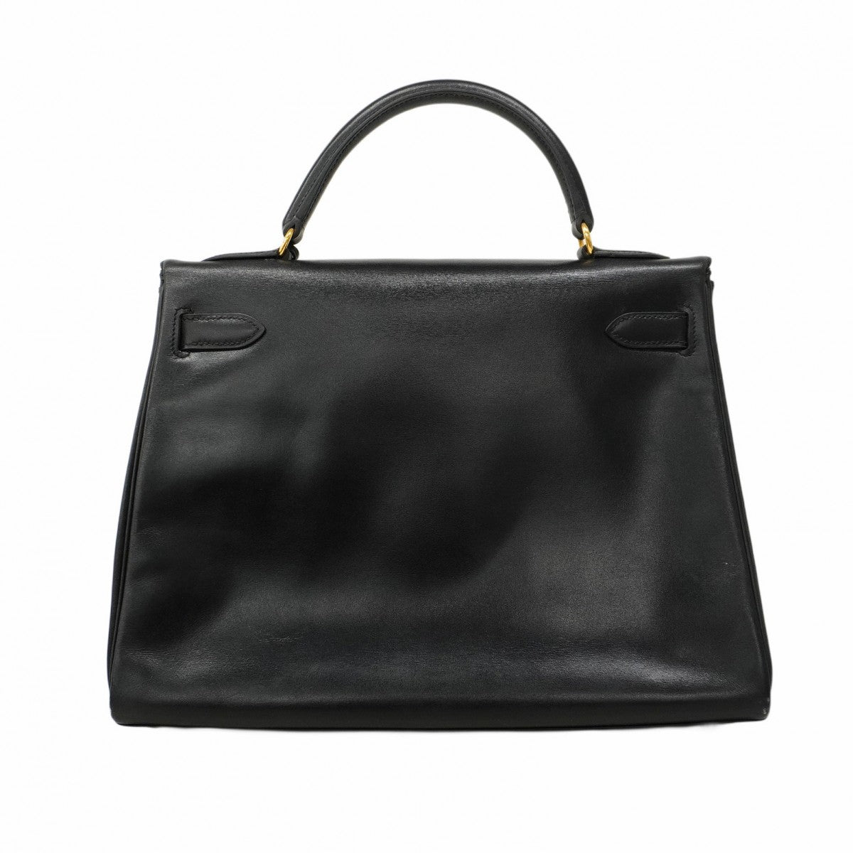 【5ib2255】エルメス ハンドバッグ ケリー32 ボックスカーフ ブラック ゴールド金具 □B刻印【中古】レディース