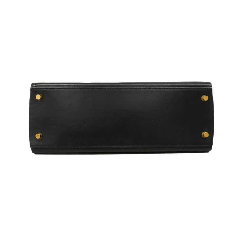 【5ib2255】エルメス ハンドバッグ ケリー32 ボックスカーフ ブラック ゴールド金具 □B刻印【中古】レディース