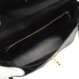 【5ib2255】エルメス ハンドバッグ ケリー32 ボックスカーフ ブラック ゴールド金具 □B刻印【中古】レディース