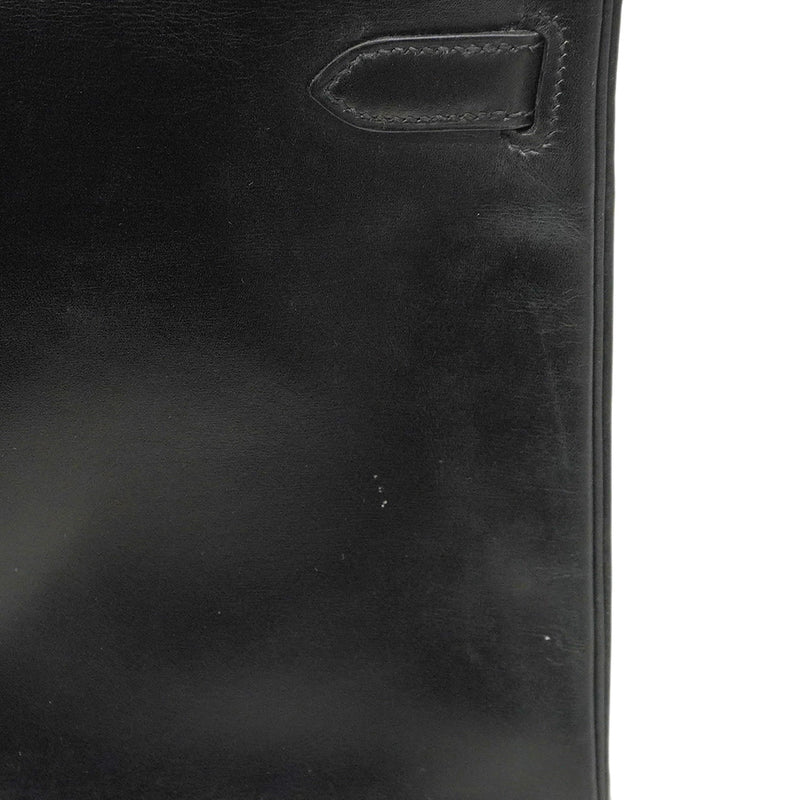 【5ib2255】エルメス ハンドバッグ ケリー32 ボックスカーフ ブラック ゴールド金具 □B刻印【中古】レディース