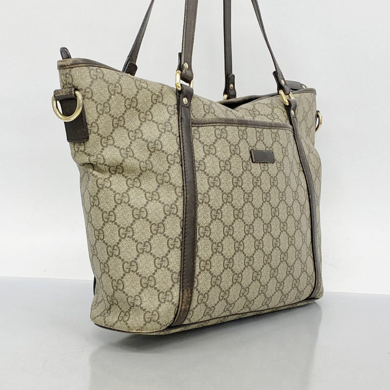 美品✨グッチ GGスプリーム トートバッグ A4収納可 ベージュ×ブラウン グッチ GUCCI GG スプリーム トートバッグ 211134 ベージュ