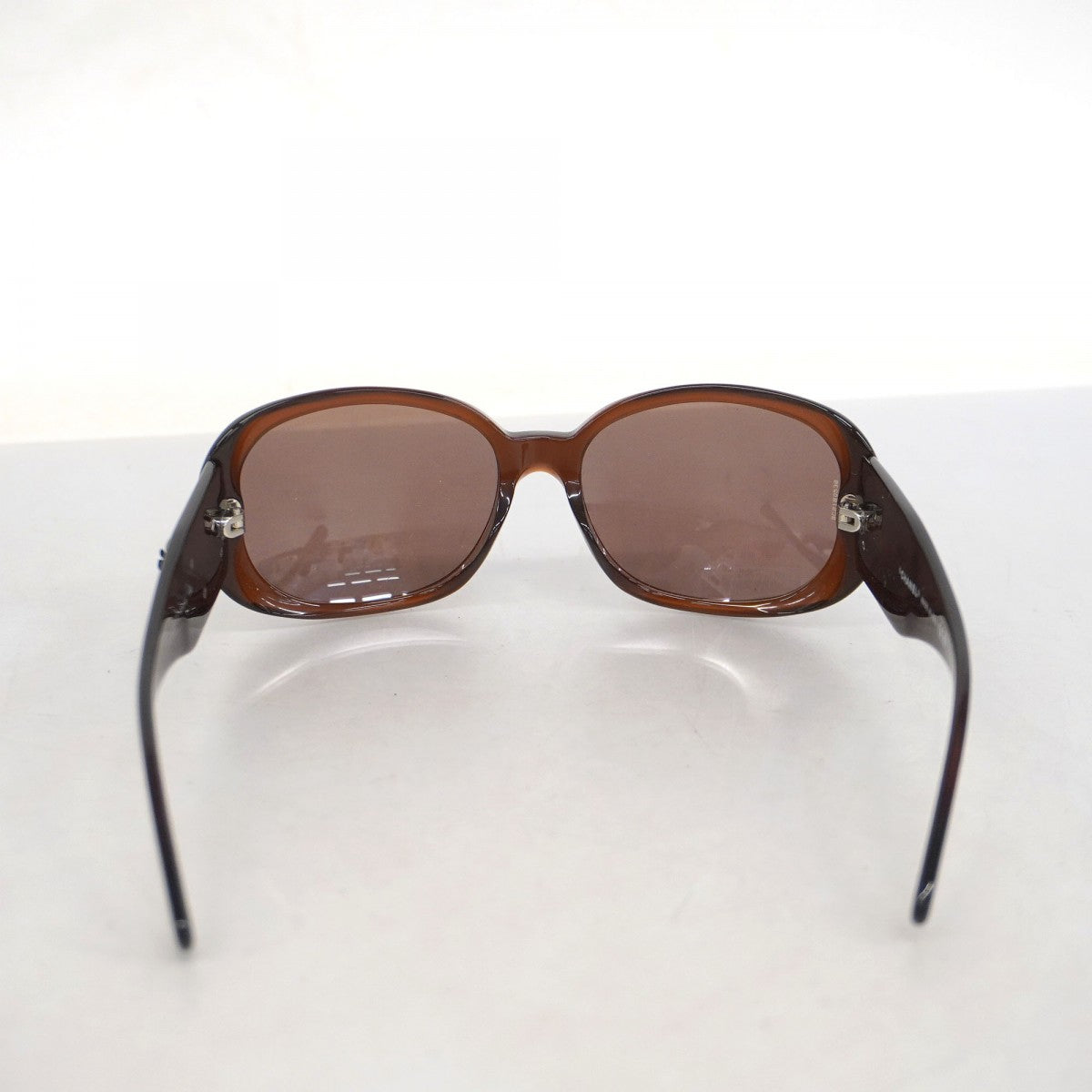 【5ib2507】シャネル サングラス カメリア 5113 プラスチック ブラウン ブラック シルバー金具【中古】レディース