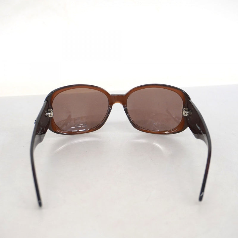 【5ib2507】シャネル サングラス カメリア 5113 プラスチック ブラウン ブラック シルバー金具【中古】レディース