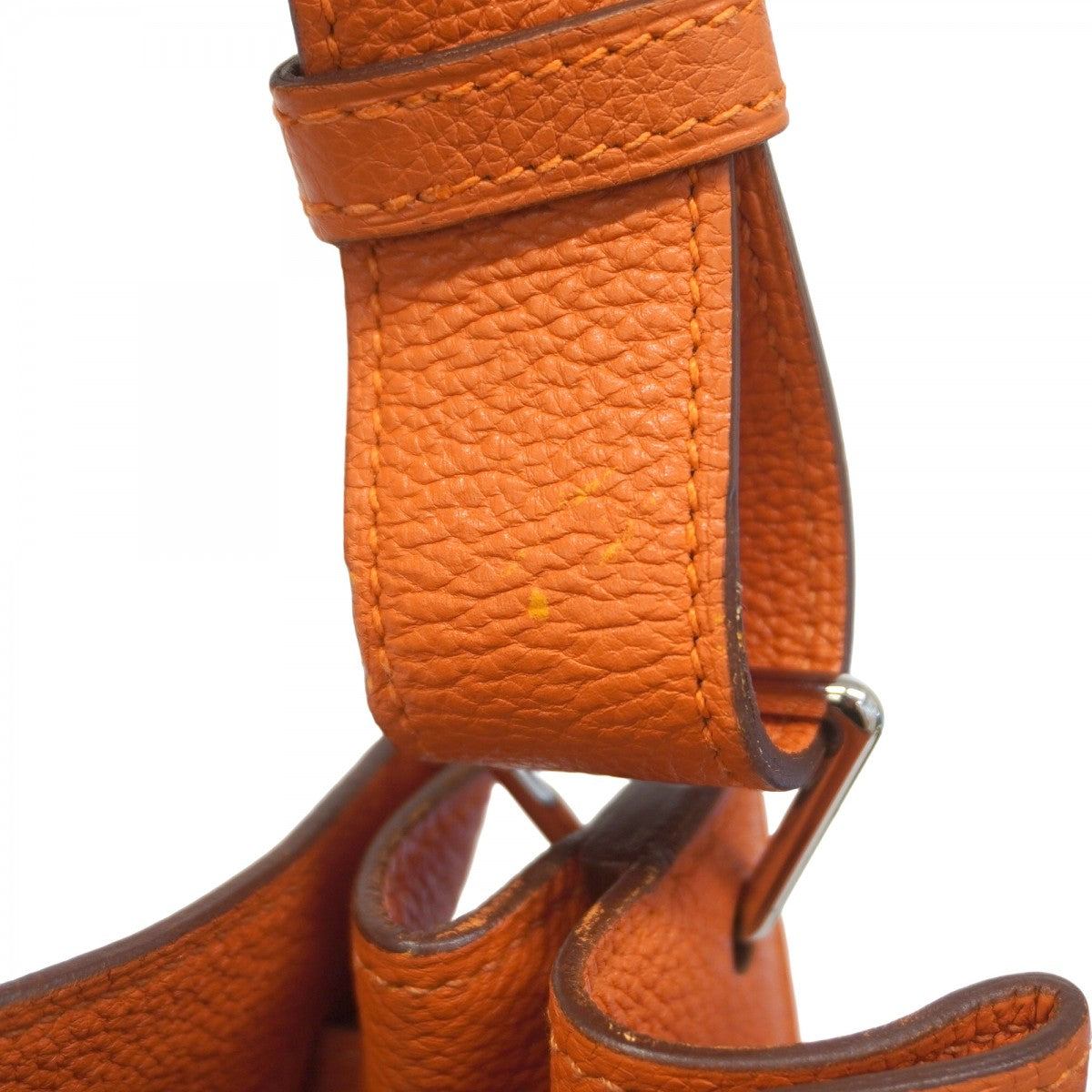 【5ib2508-e】エルメス ショルダーバッグ ソーケリー22 トゴ オレンジ シルバー金具 □L刻印【中古】レディース