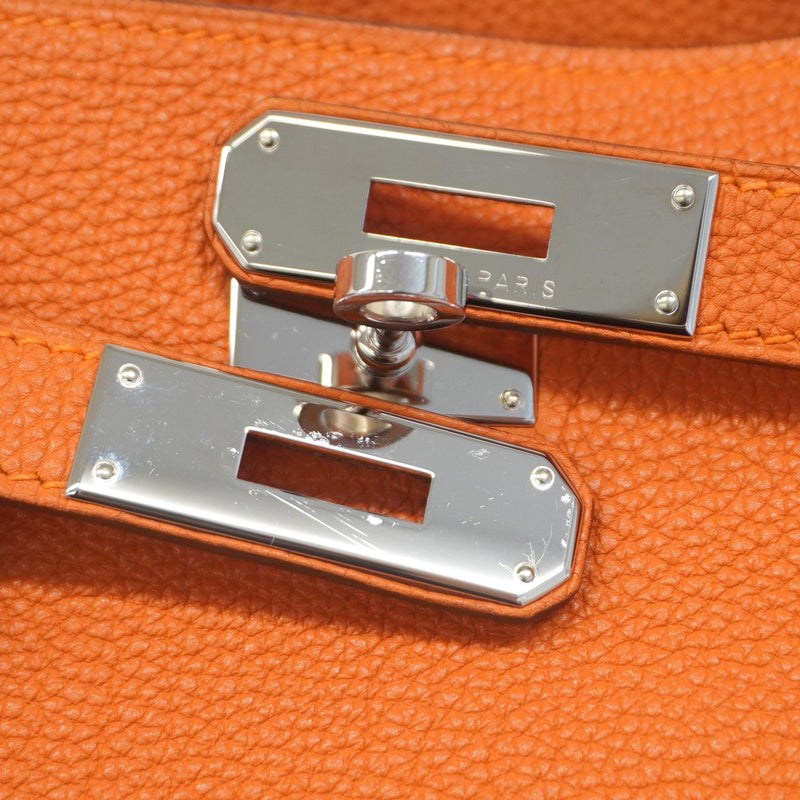 【5ib2508-e】エルメス ショルダーバッグ ソーケリー22 トゴ オレンジ シルバー金具 □L刻印【中古】レディース
