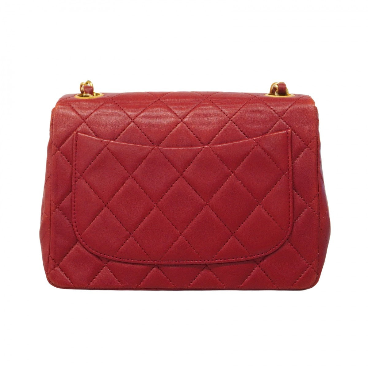 【5ib2509】シャネル ショルダーバッグ ミニマトラッセ チェーンショルダー ラムスキン レッド ゴールド金具【中古】レディース