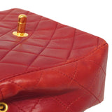 【5ib2509】シャネル ショルダーバッグ ミニマトラッセ チェーンショルダー ラムスキン レッド ゴールド金具【中古】レディース