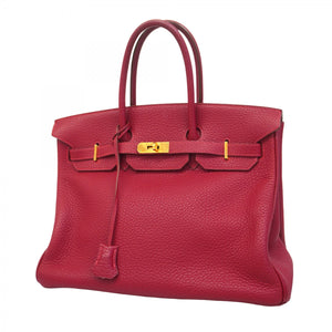 【5ib2543-h】エルメス ハンドバッグ バーキン35 トゴ ルージュカザック ゴールド金具 □I刻印【中古】レディース