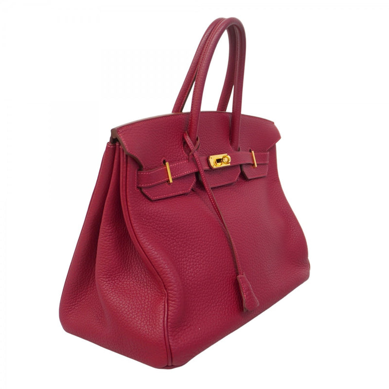 【5ib2543-h】エルメス ハンドバッグ バーキン35 トゴ ルージュカザック ゴールド金具 □I刻印【中古】レディース