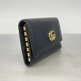 【5ib2573-h】グッチ キーケース GGマーモント 456118 レザー ブラック ゴールド金具【中古】レディース