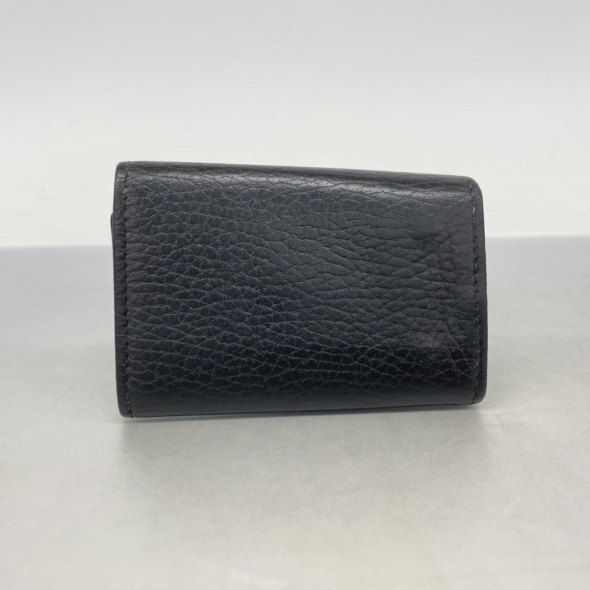 【5ib2573-h】グッチ キーケース GGマーモント 456118 レザー ブラック ゴールド金具【中古】レディース