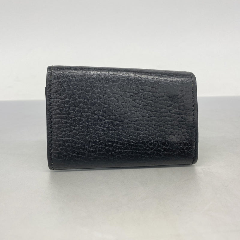 【5ib2573-h】グッチ キーケース GGマーモント 456118 レザー ブラック ゴールド金具【中古】レディース