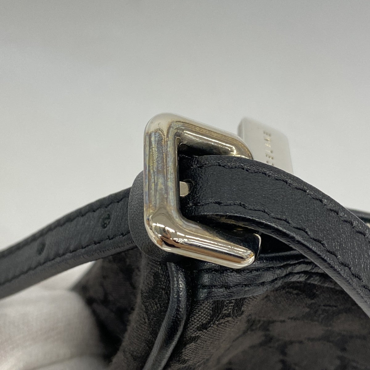 【5ib2585-h】セリーヌ ハンドバッグ マカダム ナイロンキャンバス ブラック シルバー金具【中古】レディース
