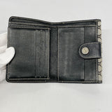 【5ib2586-h】セリーヌ 財布 マカダム ナイロンキャンバス グレー ブラック シルバー金具【中古】レディース