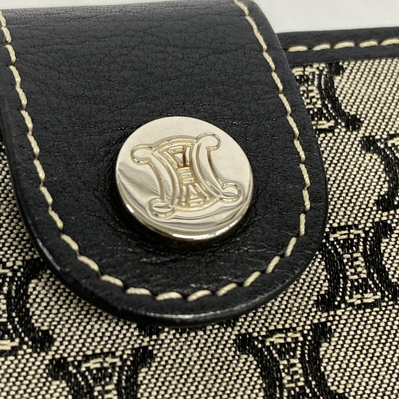 【5ib2586-h】セリーヌ 財布 マカダム ナイロンキャンバス グレー ブラック シルバー金具【中古】レディース