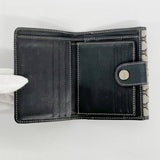 【5ib2586-h】セリーヌ 財布 マカダム ナイロンキャンバス グレー ブラック シルバー金具【中古】レディース
