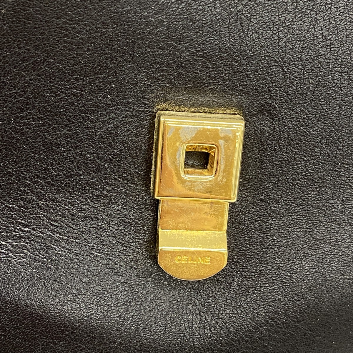 【5ib2621-h】セリーヌ クラッチバッグ レザー ブラウン ブラック ゴールド金具【中古】メンズ