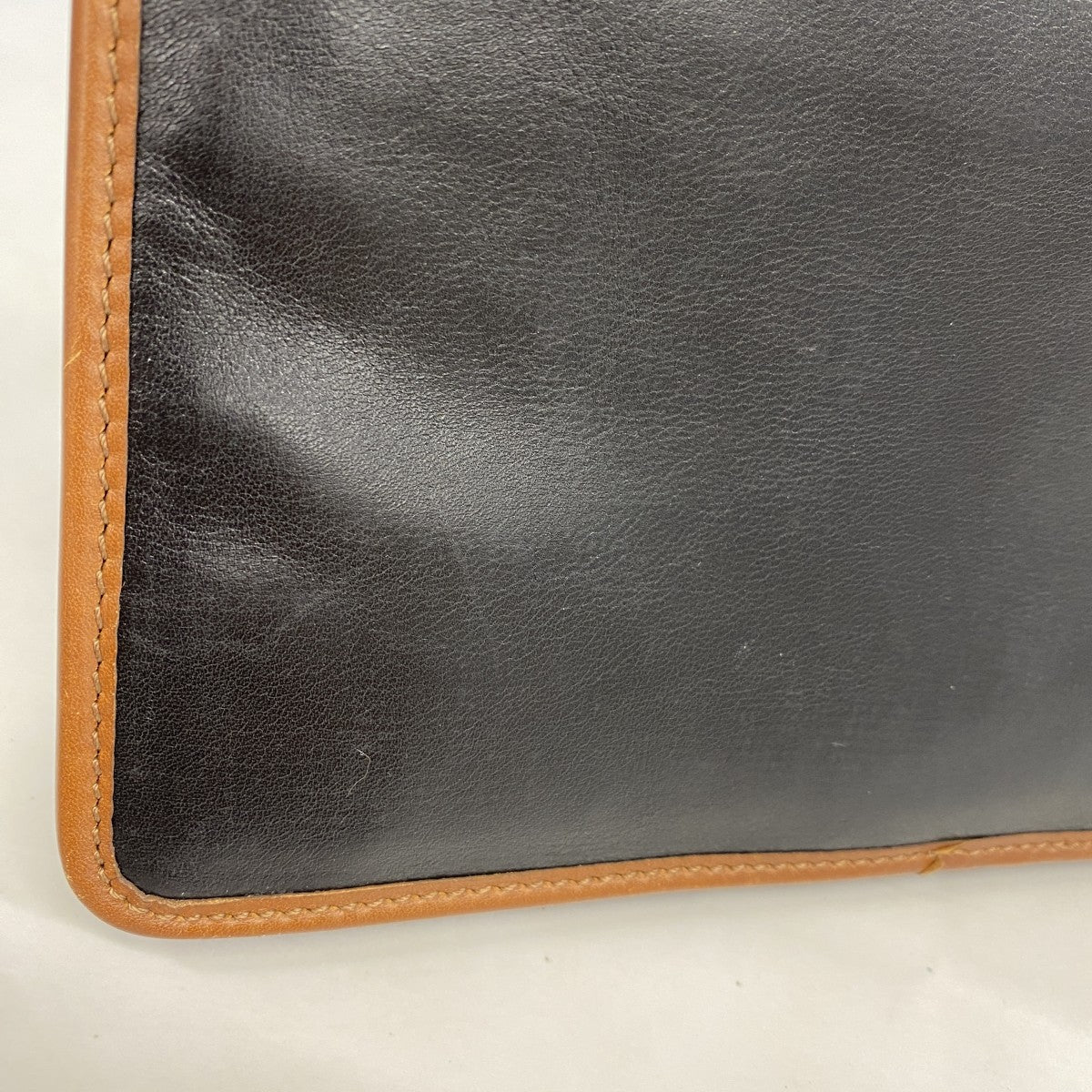 【5ib2621-h】セリーヌ クラッチバッグ レザー ブラウン ブラック ゴールド金具【中古】メンズ