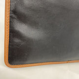 【5ib2621-h】セリーヌ クラッチバッグ レザー ブラウン ブラック ゴールド金具【中古】メンズ