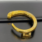 【5ib2637-h】カルティエ ハンドバッグ パンテール レザー ブラック ゴールド金具【中古】レディース