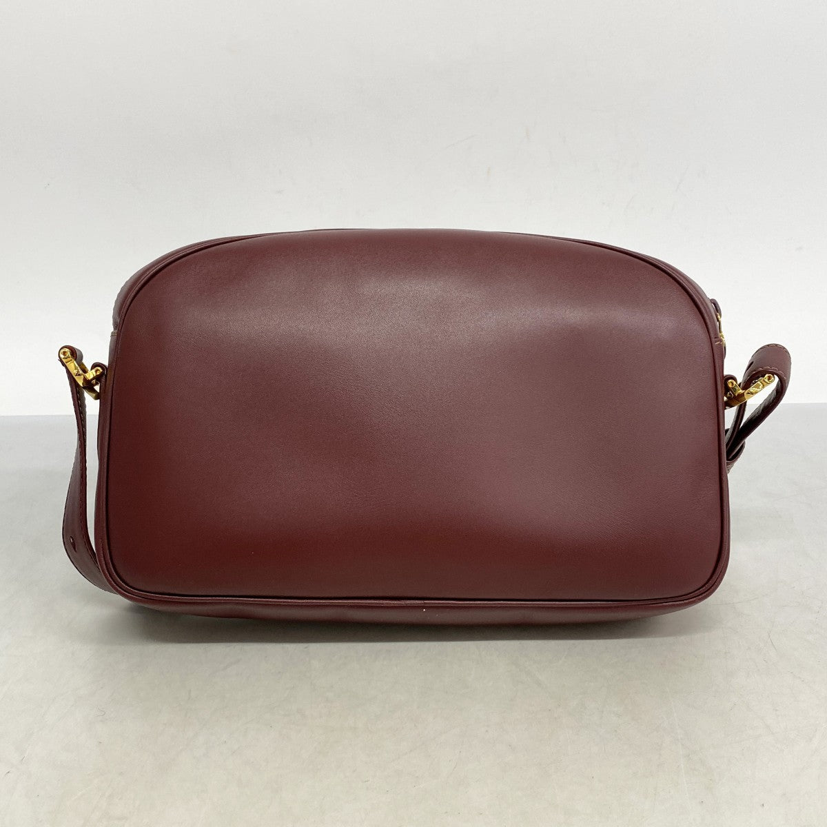 【5ib2642-h】カルティエ ショルダーバッグ マスト レザー ボルドー ゴールド金具【中古】レディース