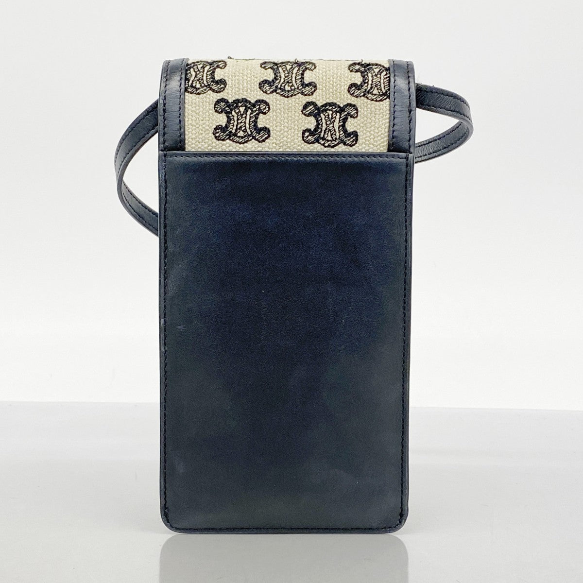 【5ic2697-h】セリーヌ ショルダーバッグ トリオンフ キャンバス ブラック ベージュ ゴールド金具【中古】レディース