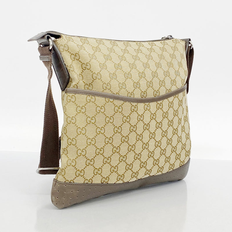 グッチ　美品　ショルダーバッグ　GGキャンバス　レザー　ロゴ　総柄　レディース GUCCI グッチ GG柄 ショルダーバッグ ワンショルダー GGロゴ GG