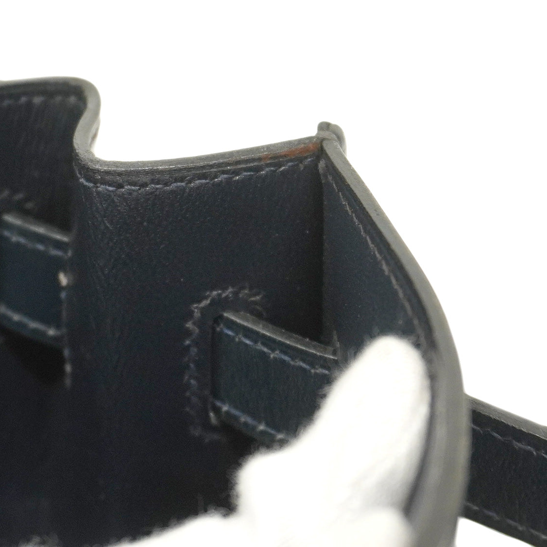 【5ic2744-h】エルメス ハンドバッグ ケリー32 ボックスカーフ ネイビー ゴールド金具 〇M刻印【中古】レディース