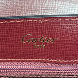 【5ic2756】カルティエ ショルダーバッグ マスト レザー ボルドー ゴールド金具【中古】レディース