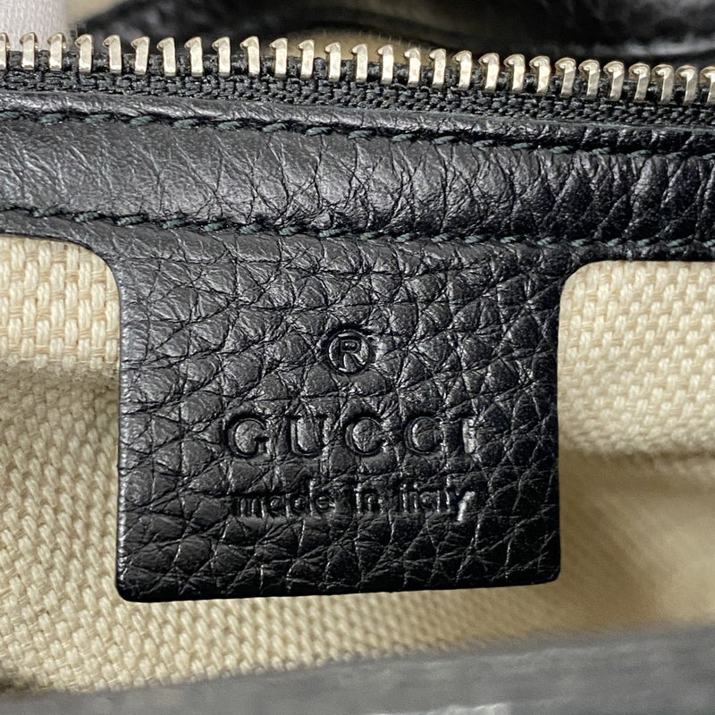 【5ic2793】グッチ ショルダーバッグ ソーホー 308982 レザー ブラック シルバー金具【中古】レディース