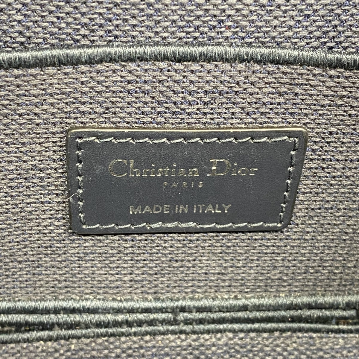 【5ic2794】クリスチャンディオール バニティバッグ オブリーク キャンバス ネイビー シルバー金具【中古】レディース