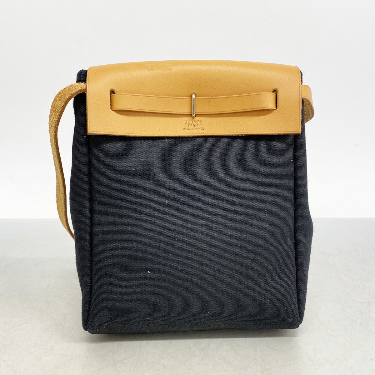 【5ic2795】エルメス ショルダーバッグ エールバッグTPM トワルGM ナチュラル シルバー金具 □H刻印【中古】レディース