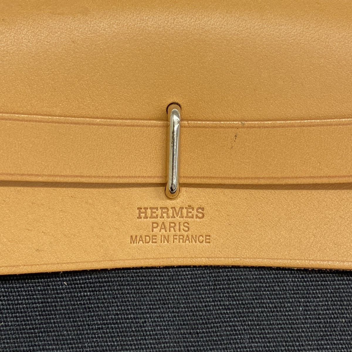 【5ic2795】エルメス ショルダーバッグ エールバッグTPM トワルGM ナチュラル シルバー金具 □H刻印【中古】レディース