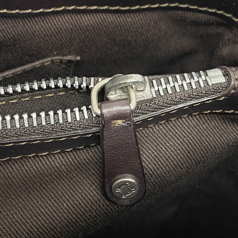 【5ic2796】セリーヌ ハンドバッグ ブギーバッグ レザー ダークブラウン シルバー金具【中古】レディース