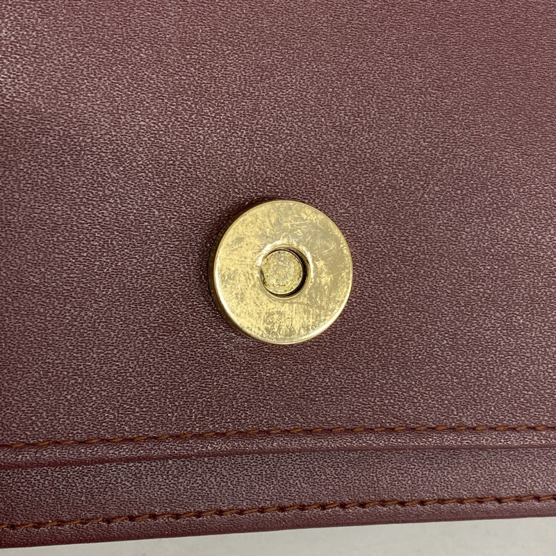 【5ic2801】カルティエ クラッチバッグ マスト レザー ボルドー ゴールド金具【中古】レディース