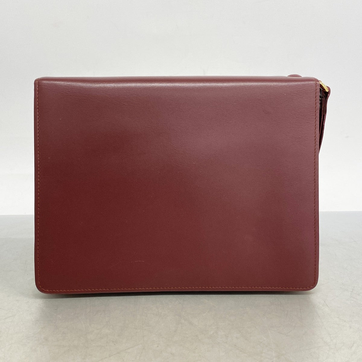 【5ic2801】カルティエ クラッチバッグ マスト レザー ボルドー ゴールド金具【中古】レディース