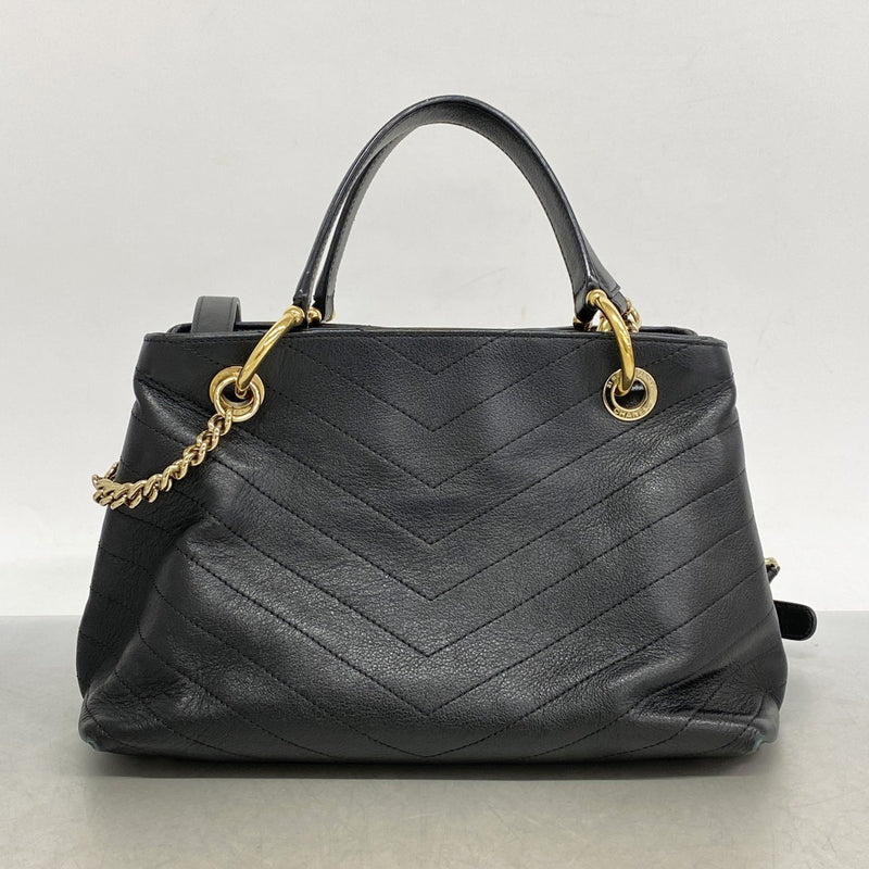 【5ic2812】シャネル ショルダーバッグ Vステッチ チェーンショルダー レザー ブラック ゴールド金具【中古】レディース