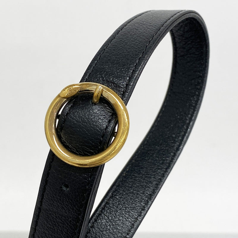 【5ic2812】シャネル ショルダーバッグ Vステッチ チェーンショルダー レザー ブラック ゴールド金具【中古】レディース