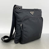 【5ic2813】プラダ ショルダーバッグ ナイロン ブラック シルバー金具【中古】レディース