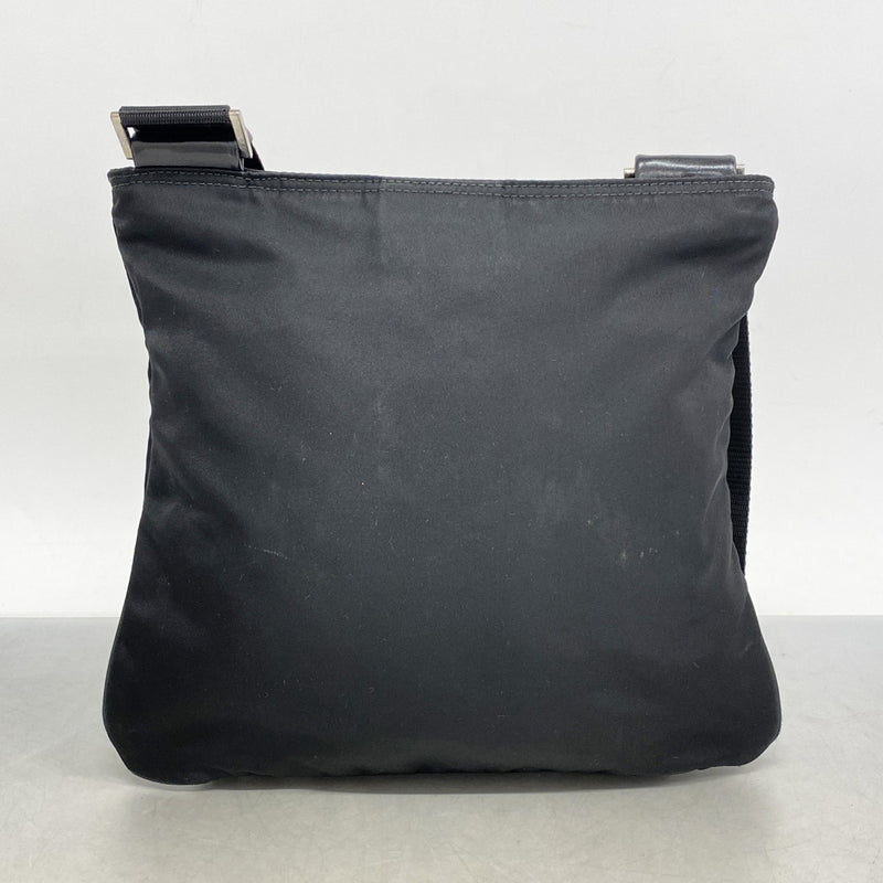 【5ic2813】プラダ ショルダーバッグ ナイロン ブラック シルバー金具【中古】レディース