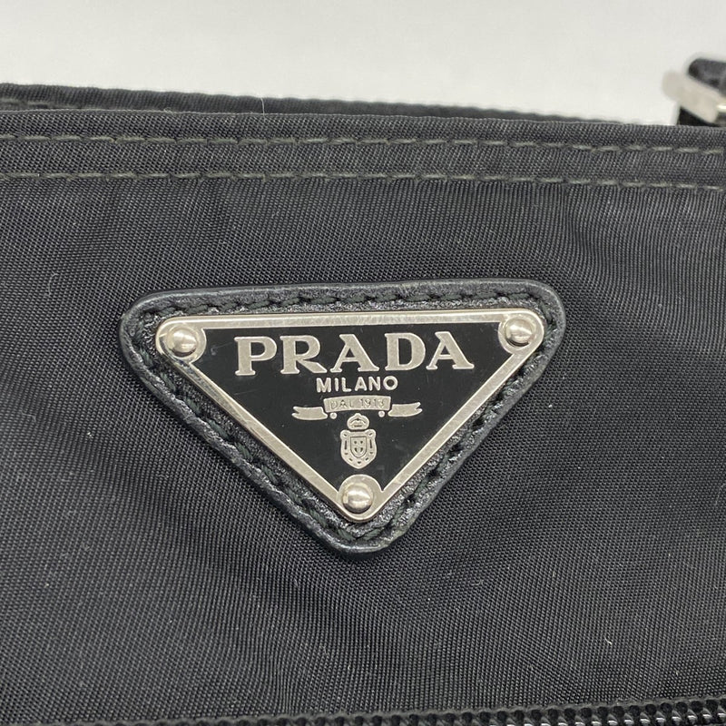 【5ic2813】プラダ ショルダーバッグ ナイロン ブラック シルバー金具【中古】レディース