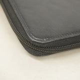 【5ic2827】シャネル 長財布 カメリア レザー ブラック シルバー金具【中古】レディース