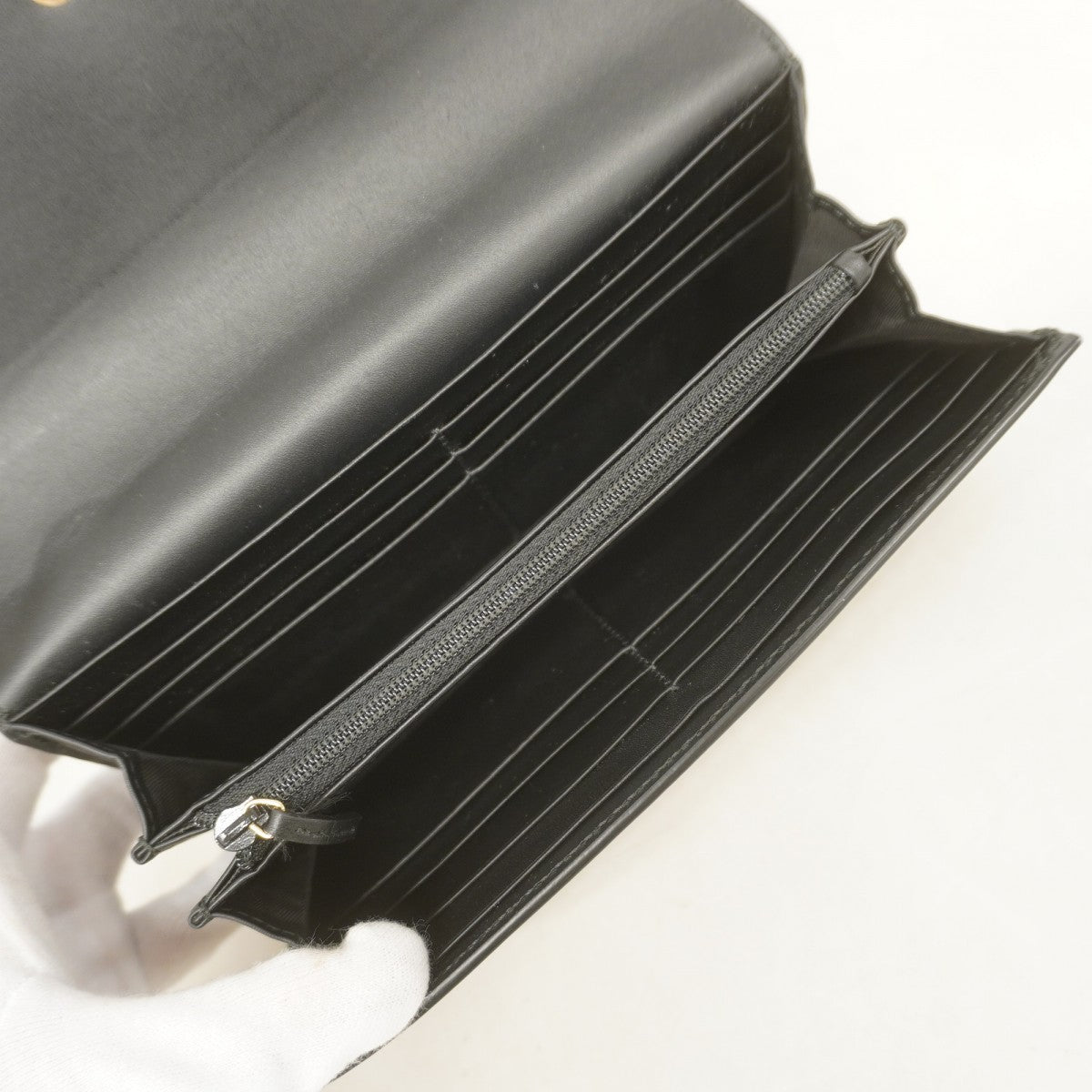 【5ic2829】グッチ 長財布 GGスプリーム 779785 PVC レザー ブラック ベージュ ゴールド金具【中古】レディース
