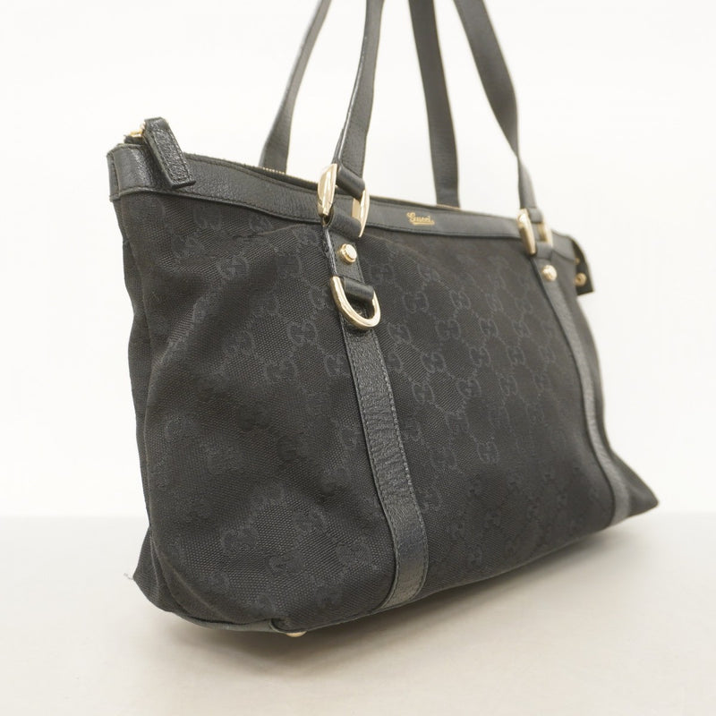 【5ic2830】グッチ ハンドバッグ GGキャンバス/アビー 141470 キャンバス ブラック シャンパンゴールド金具【中古】レディース