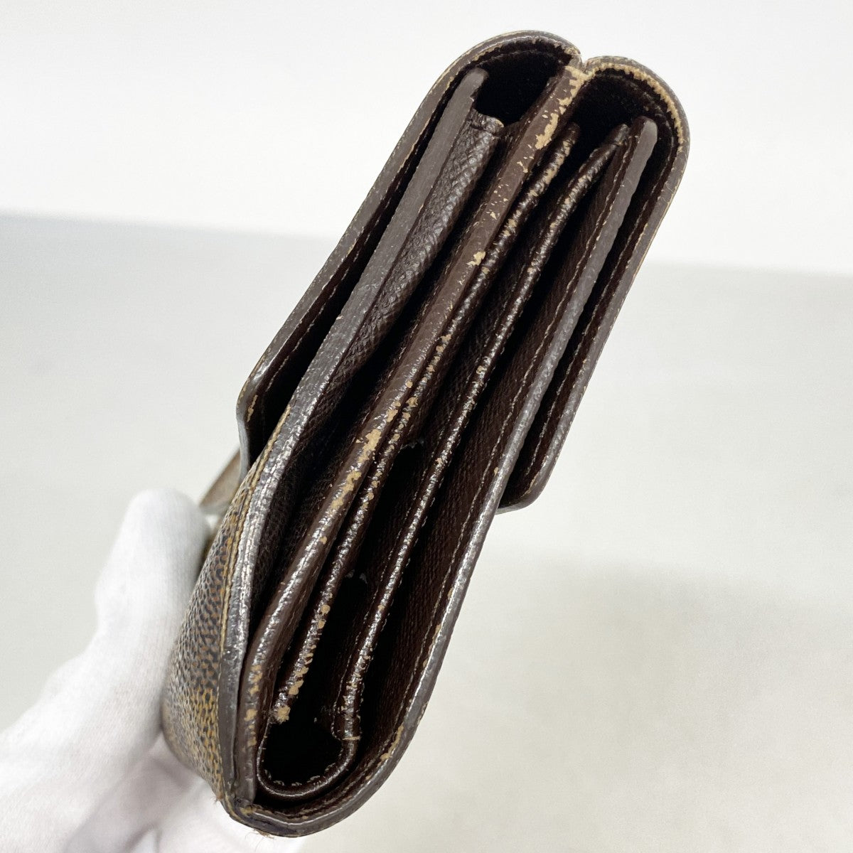 【5ic2845】ルイヴィトン 三つ折り財布 ダミエ ポルトモネビエカルトクレディ N61652 エベヌ【中古】メンズ レディース ユニセックス