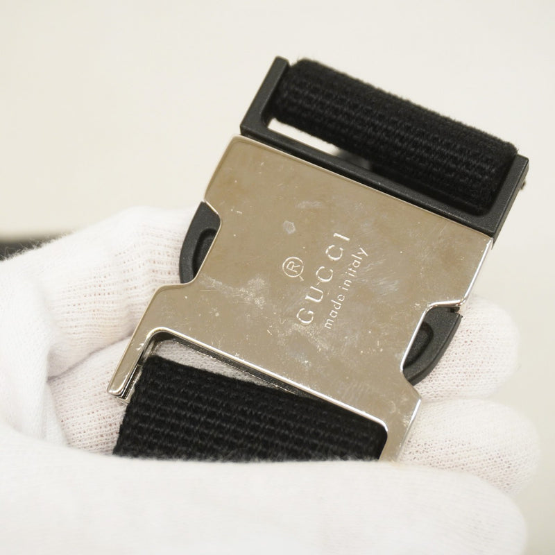 【5ic2855】グッチ ボディバッグ GGエンボス 645093 レザー ブラック シルバー金具【中古】メンズ