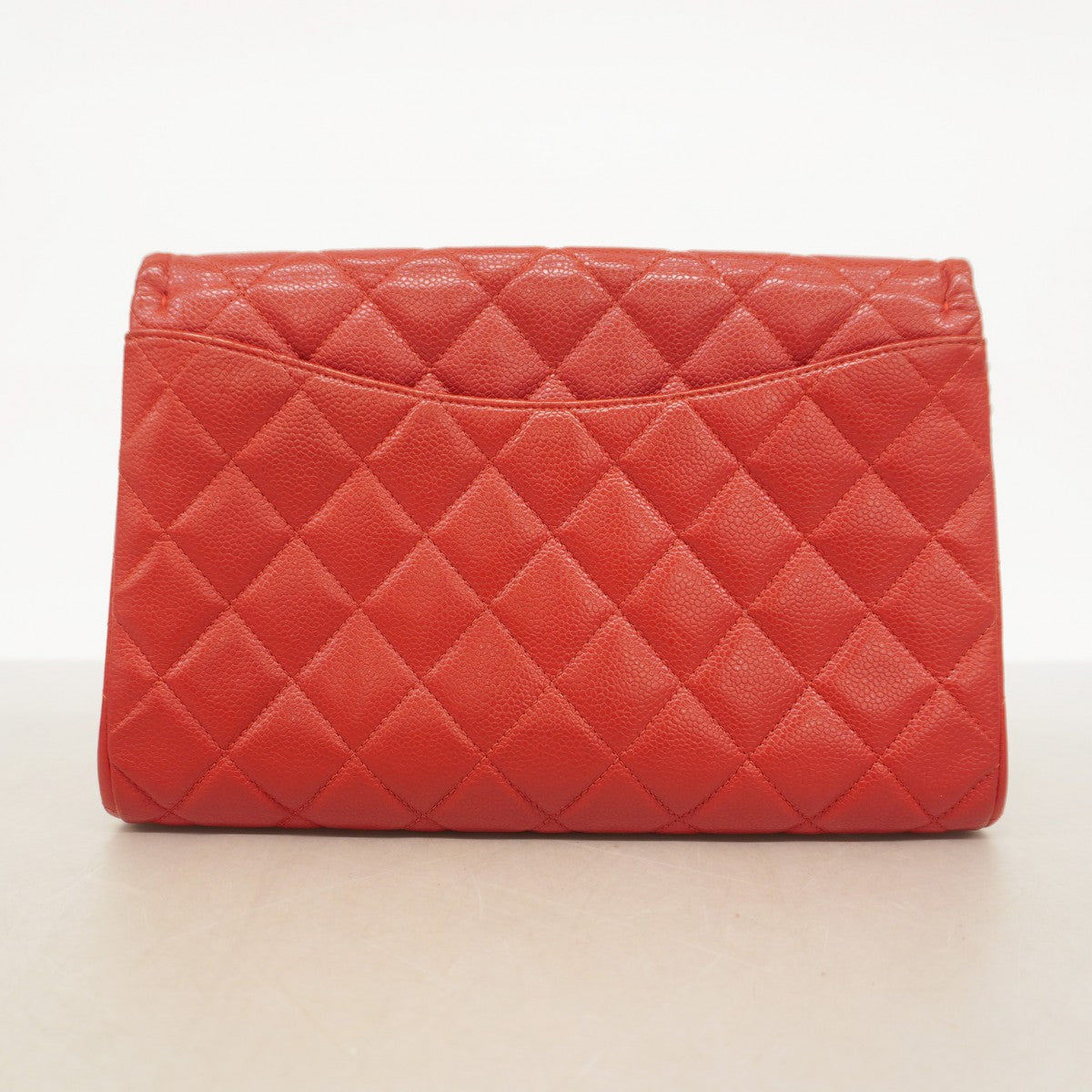 【5ic2857】シャネル ショルダーバッグ マトラッセ チェーンショルダー キャビアスキン レッド シルバー金具【中古】レディース