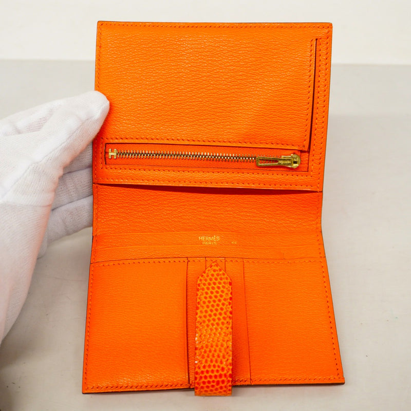 【極美品】HERMES エルメス　べアン コンパクト　□I 刻　オレンジ　折財布 楽天市場】エルメス(HERMES) ベアン コンパクト 財布 レディース