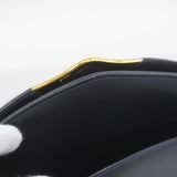 【5ic3006】カルティエ ショルダーバッグ サファイア レザー ネイビー ゴールド金具【中古】レディース